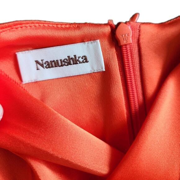 Nanushka Difya Satin Draped Crisscross Top & Millo Pleated Satin Pants S/XXS - Picture 5 of 7